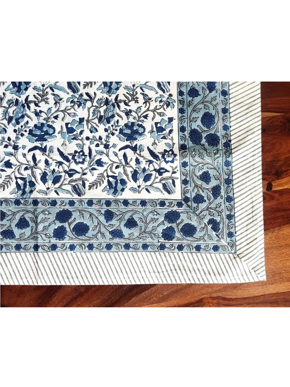 NEW ATOSII Jodhpur 100% Cotton Square Tablecloth, Handblock Floral Print